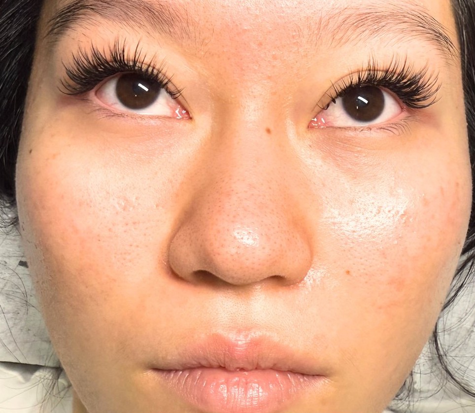 Client portrait showing volume lash extensions result at Lashdou